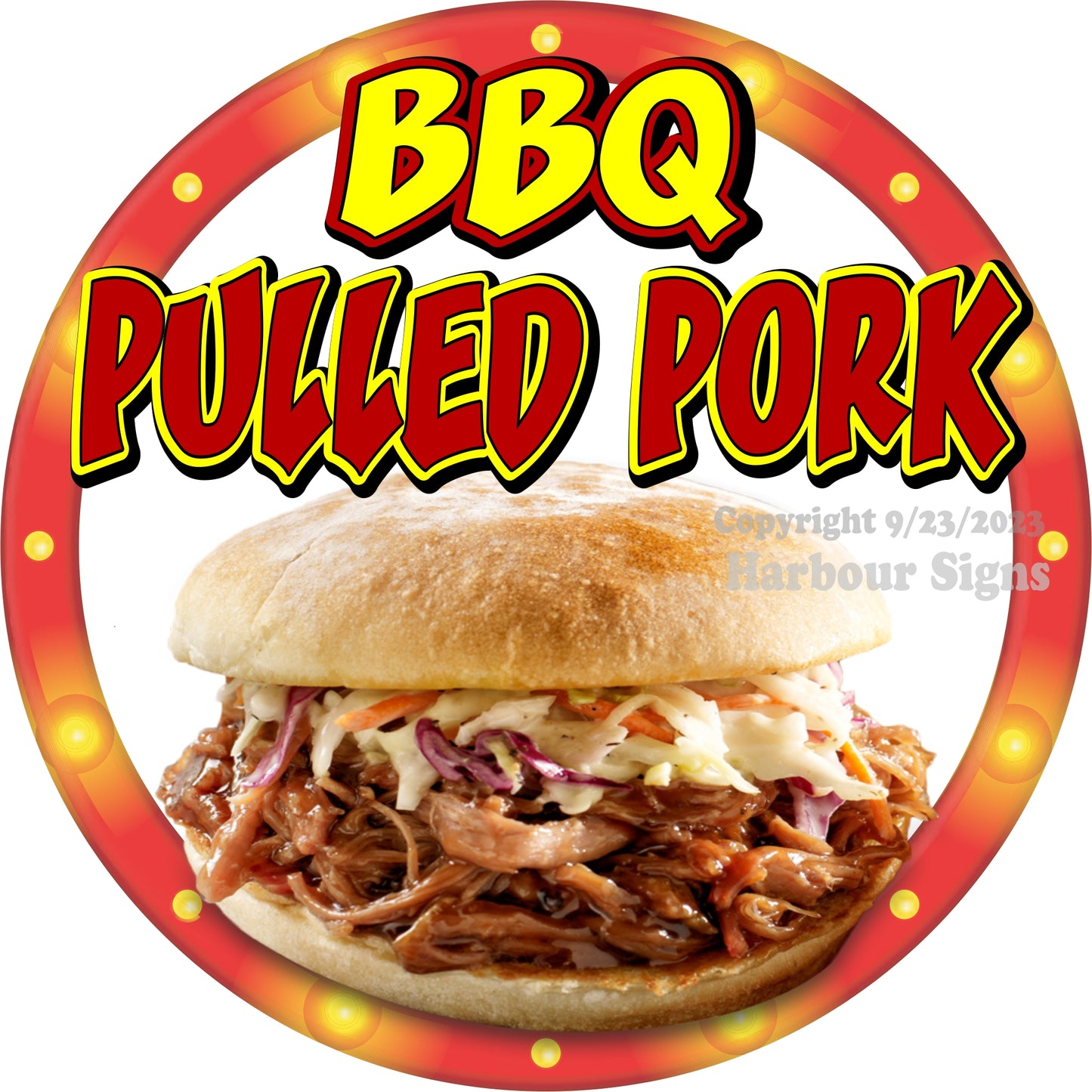 BBQ Pulled Pork Decal Food Truck Concession Vinyl Sticker sc