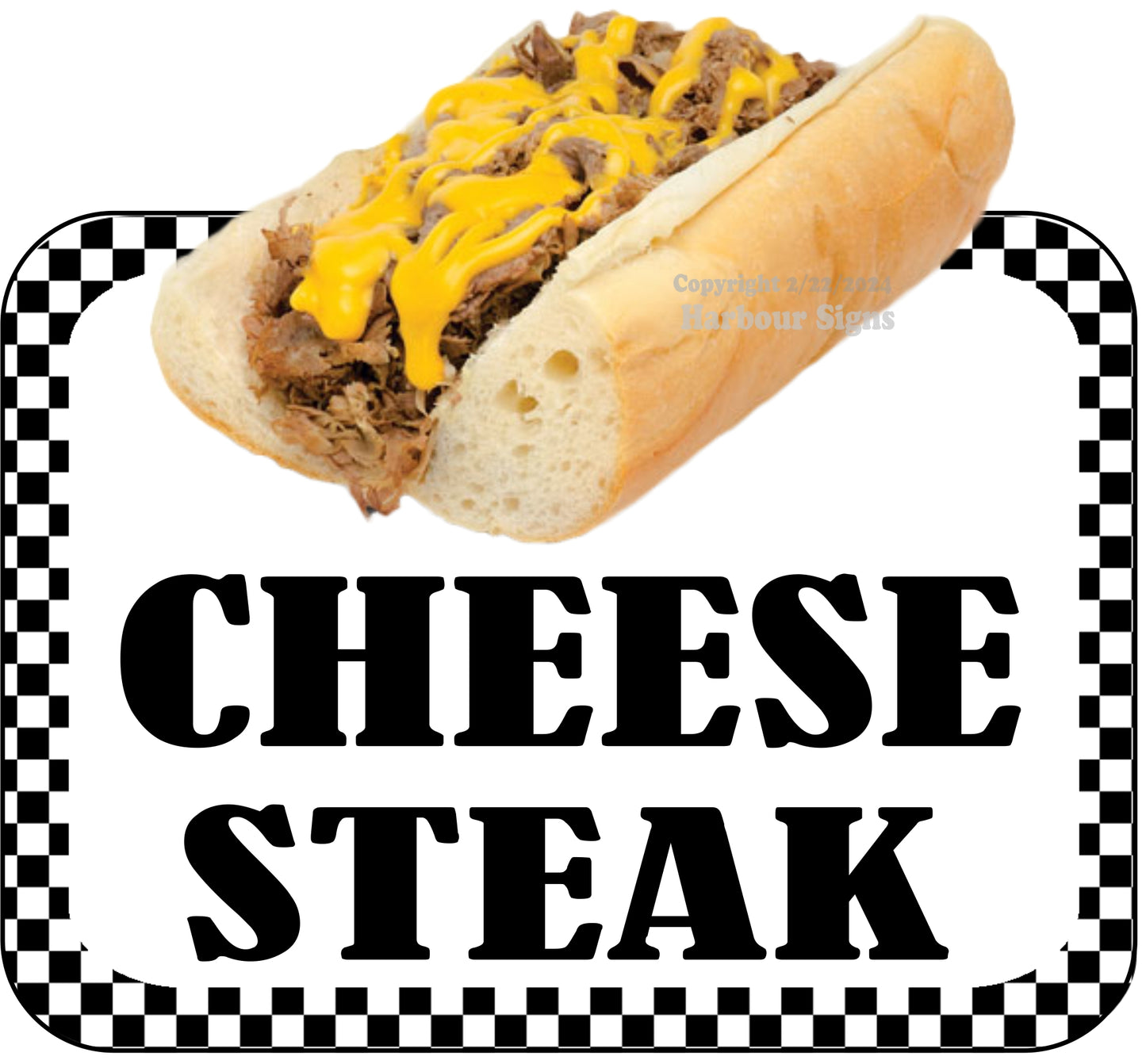 Cheese Steak Sub Decal Food Truck Concession Vinyl Sticker bw