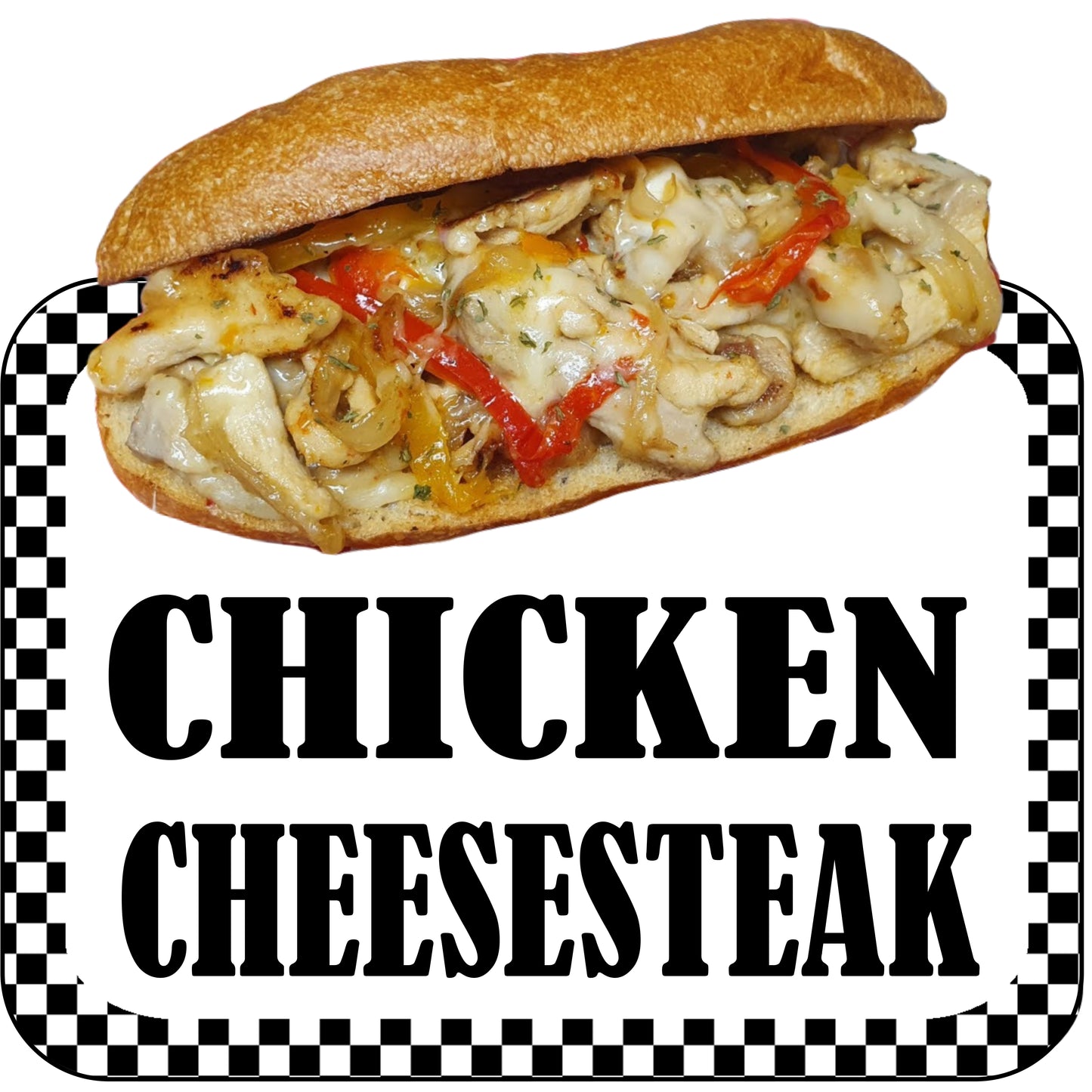 Chicken Cheesesteak Decal Food Truck Concession Vinyl Sticker bw