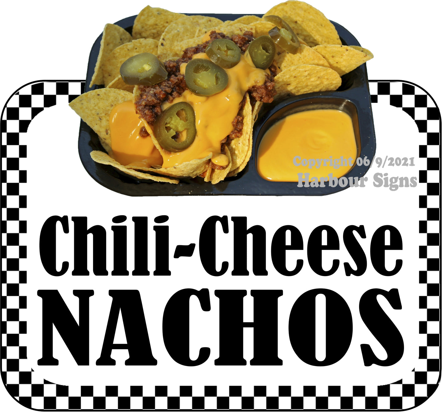 Chili Cheese Nachos Decal Food Truck Concession Vinyl Sticker bw