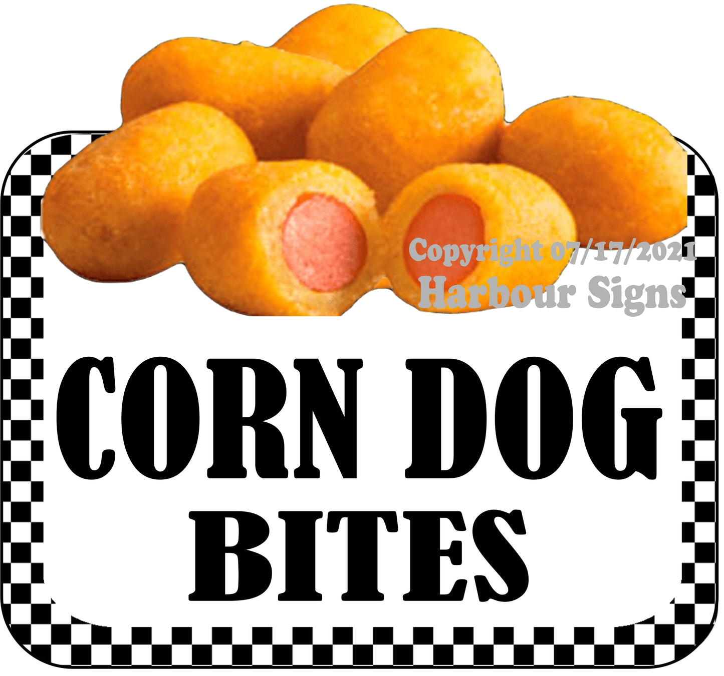 Corn Dog Bites Decal Food Truck Concession Vinyl Sticker bw