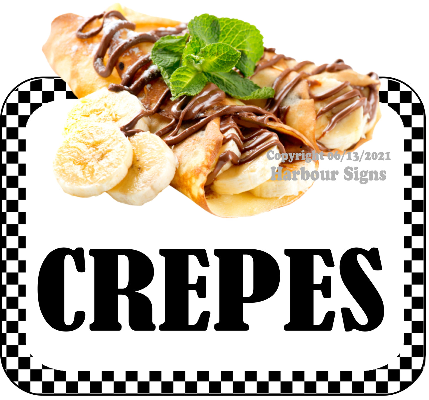 Crepes Decal Food Truck Concession Vinyl Sticker bw