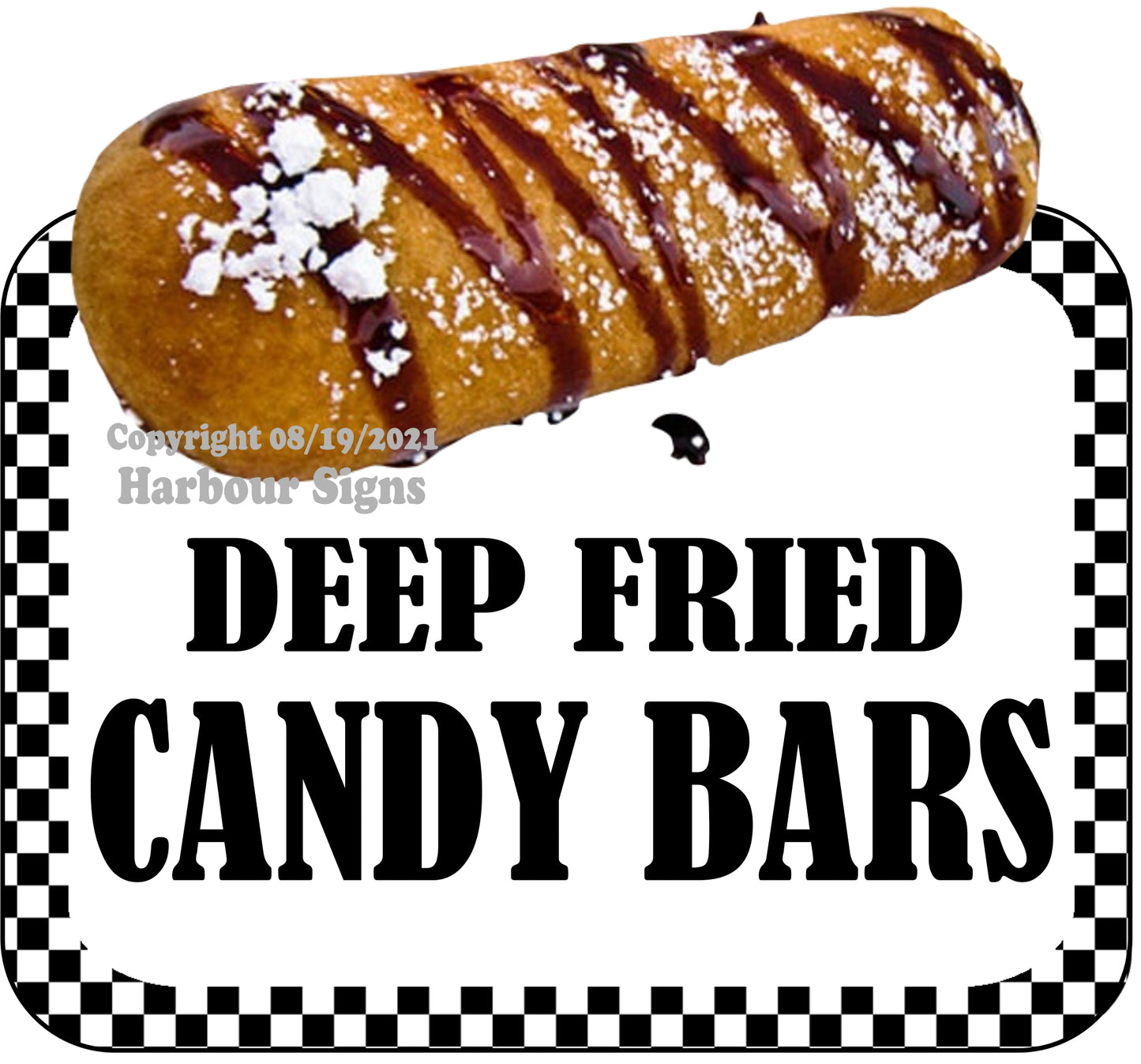 Deep fried Candy Bar Decal Food Truck Concession Vinyl Sticker bw
