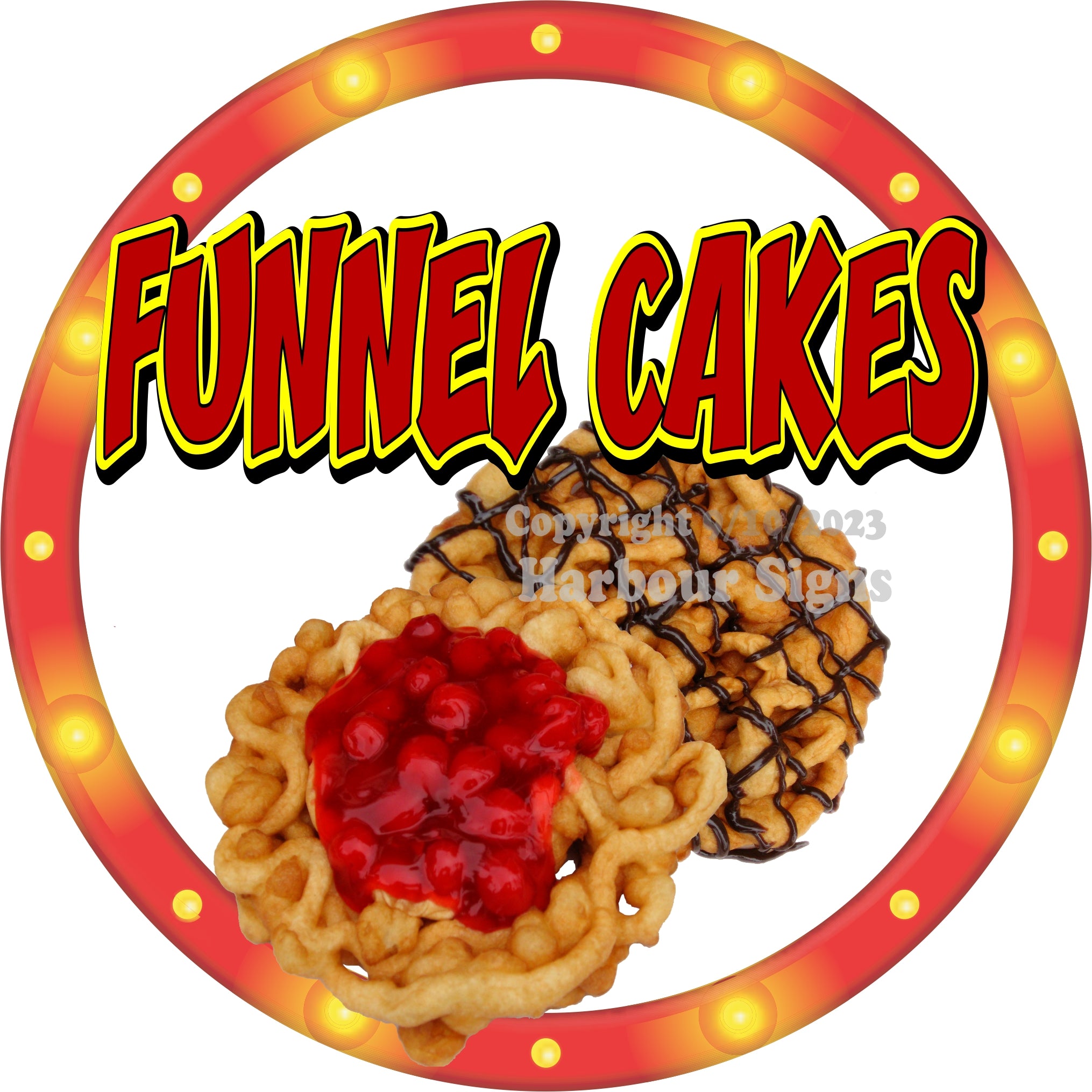 Funnel Cake Decal Food Truck Concession Vinyl Sticker C2 Harbour