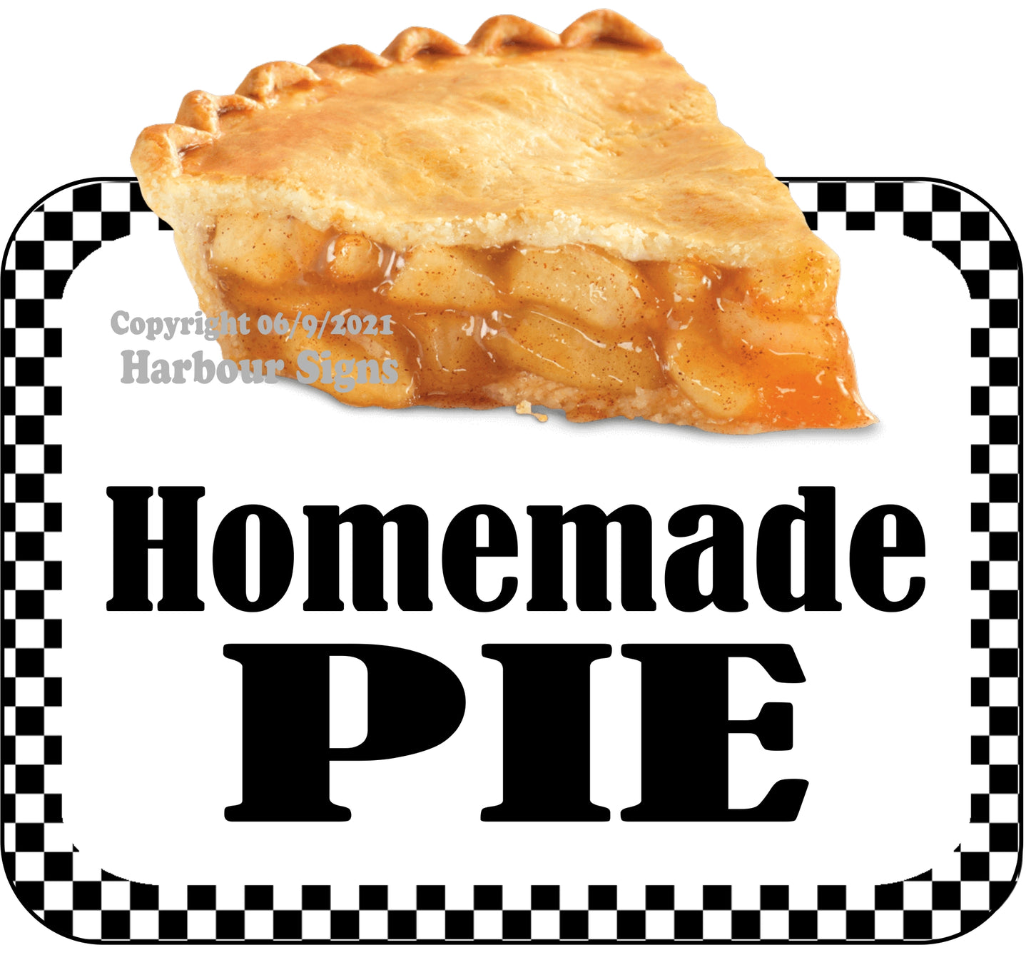 Homemade Pie Decal Food Truck Concession Vinyl Sticker bw