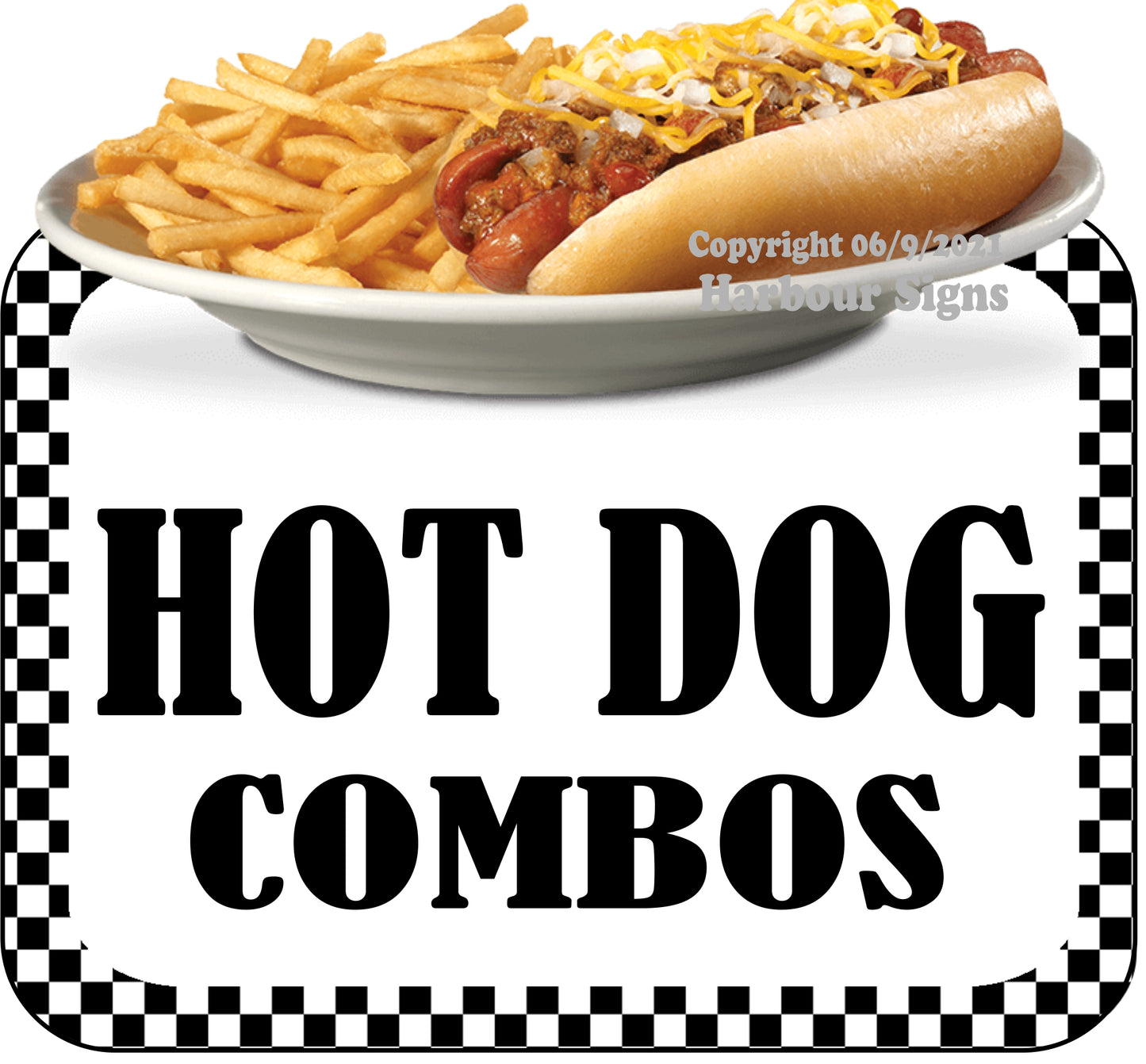 Hot Dog Combos Decal Food Truck Concession Vinyl Sticker bw