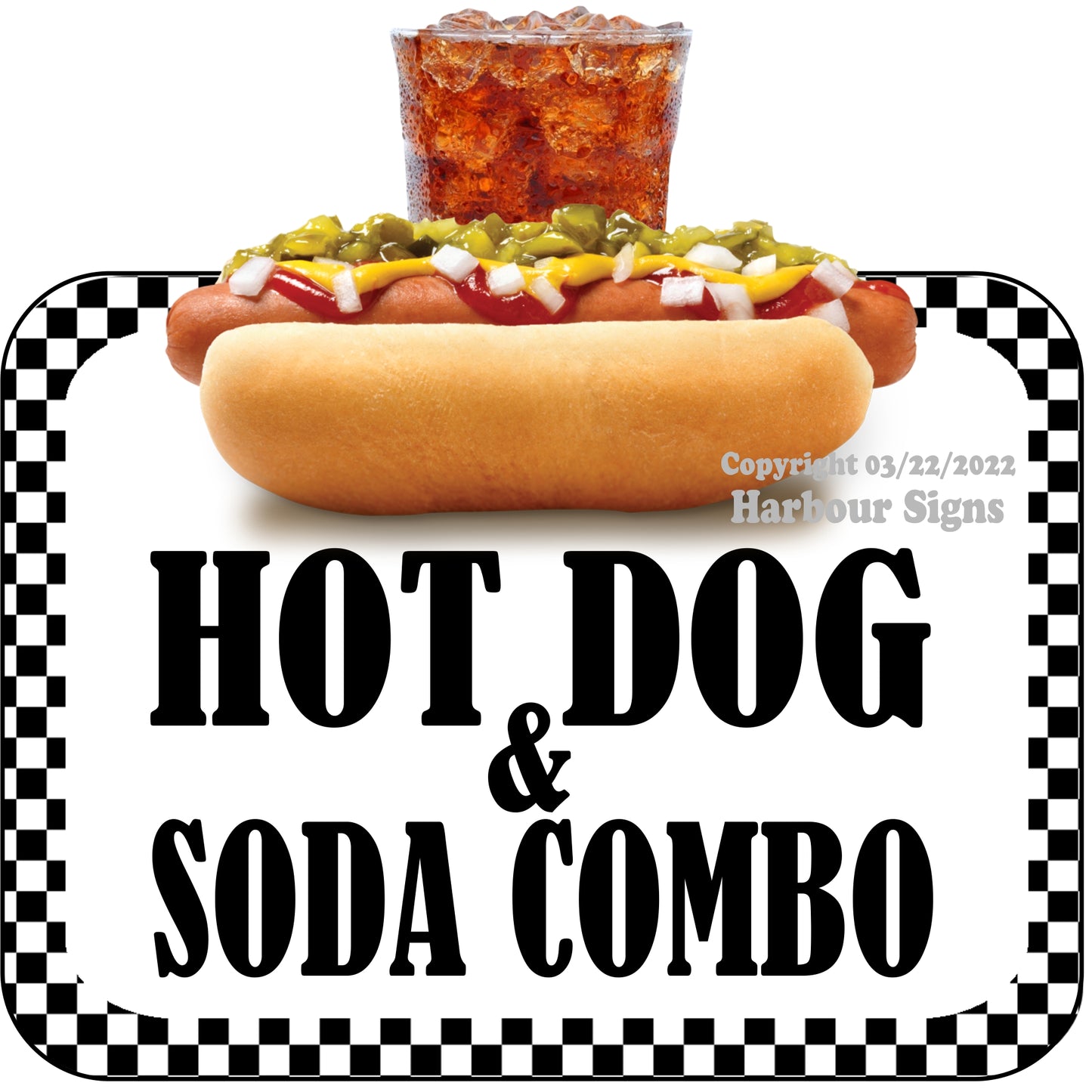 Hot Dog Soda Combo Decal Food Truck Concession Vinyl Sticker bw