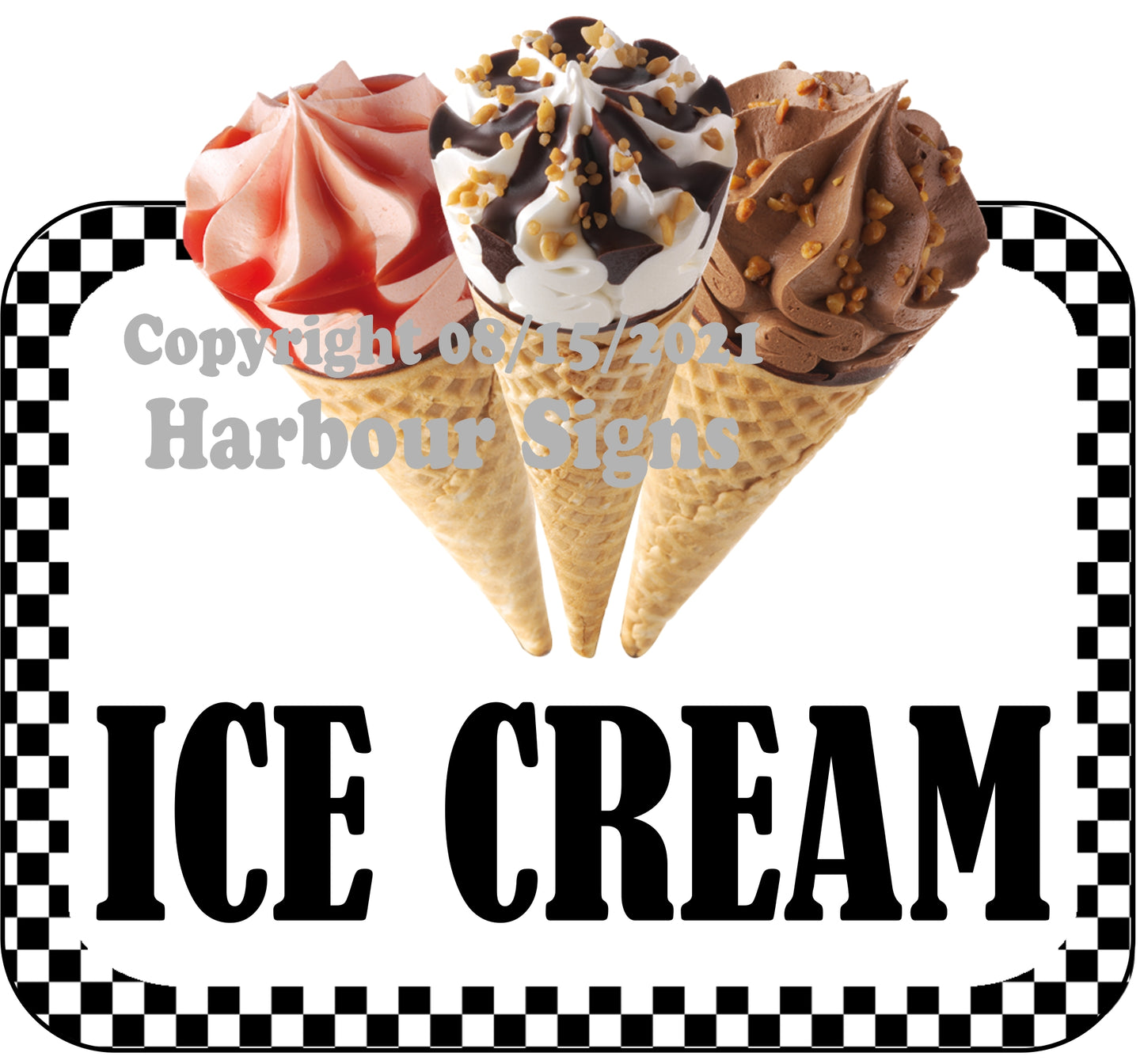 Ice Cream Decal Food Truck Concession Vinyl Sticker bw