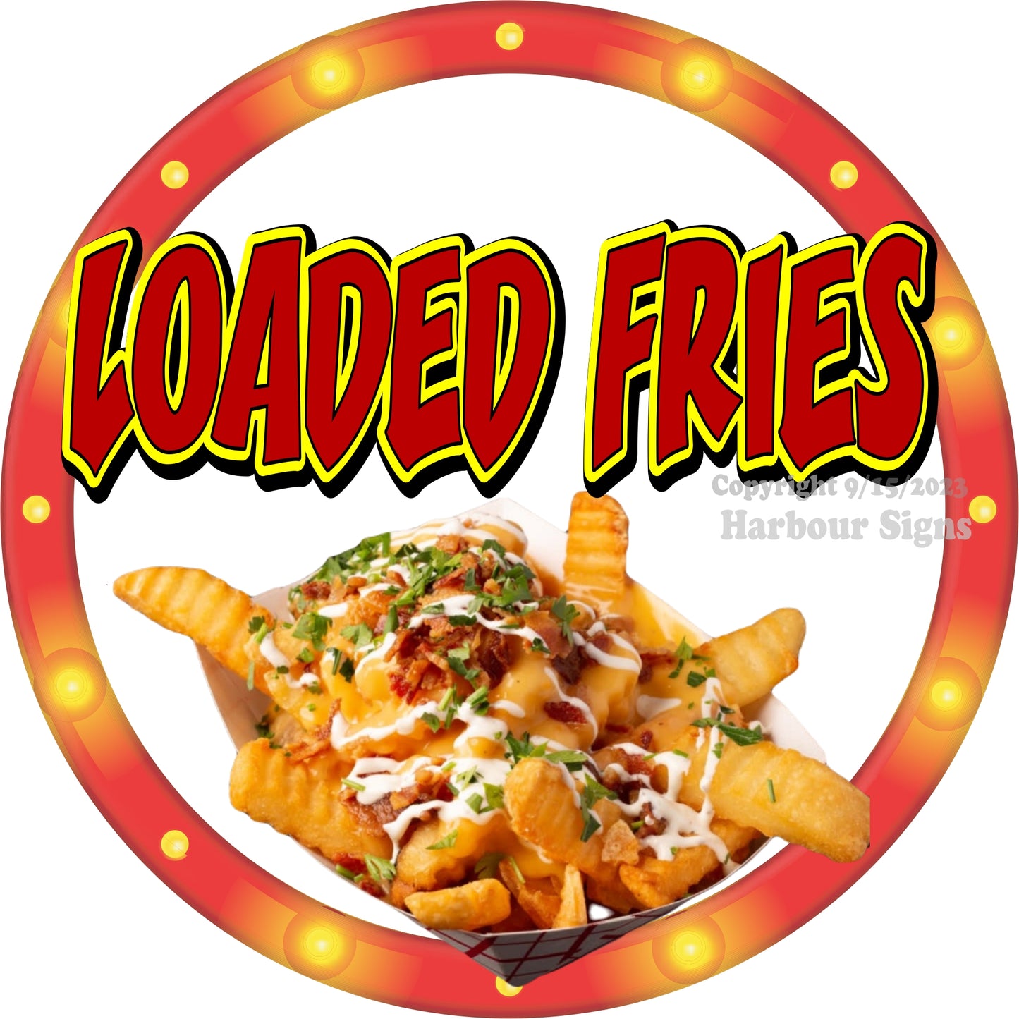 Loaded Fries Decal Food Truck Concession Vinyl Sticker c2