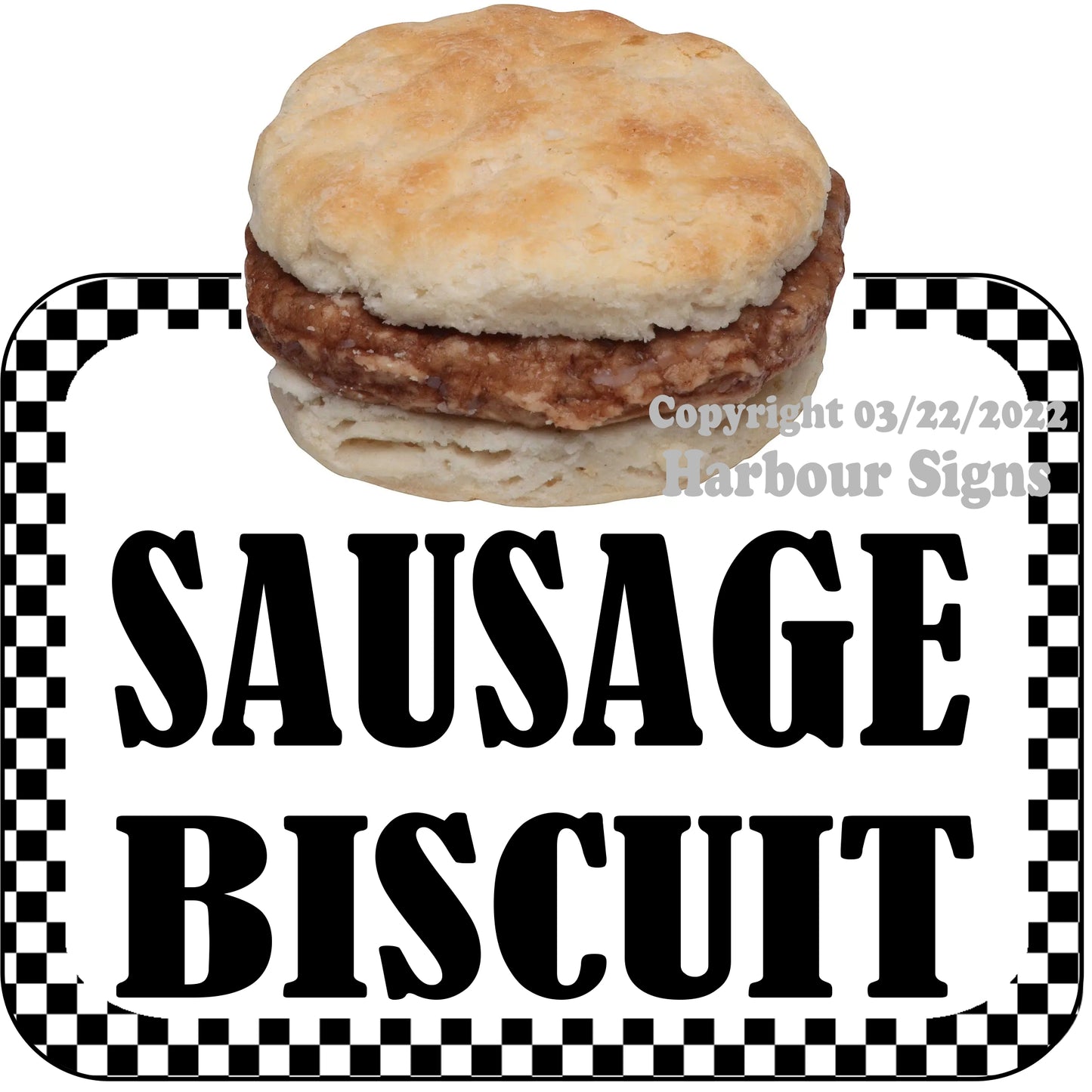 Sausage Biscuit Decal Food Truck Concession Vinyl Sticker bw