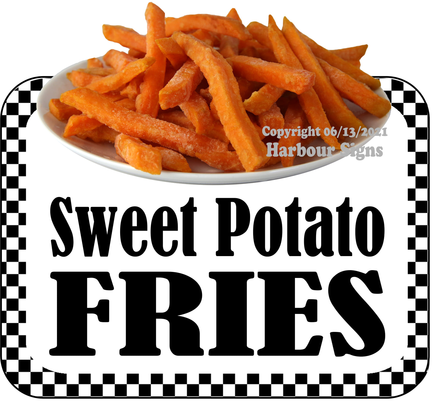 Sweet Potato Fries Decal Food Truck Concession Vinyl Sticker bw