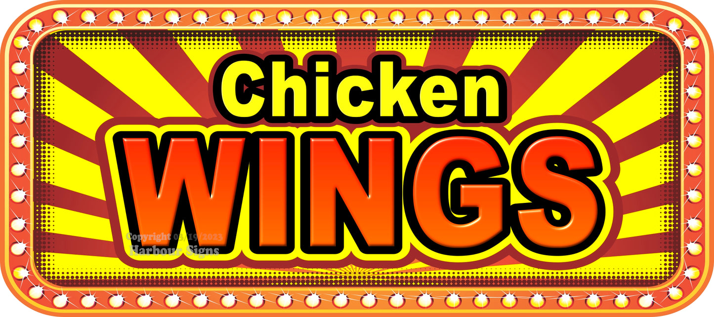 Chicken Wings Decal Food Truck Concession Vinyl Sticker lp