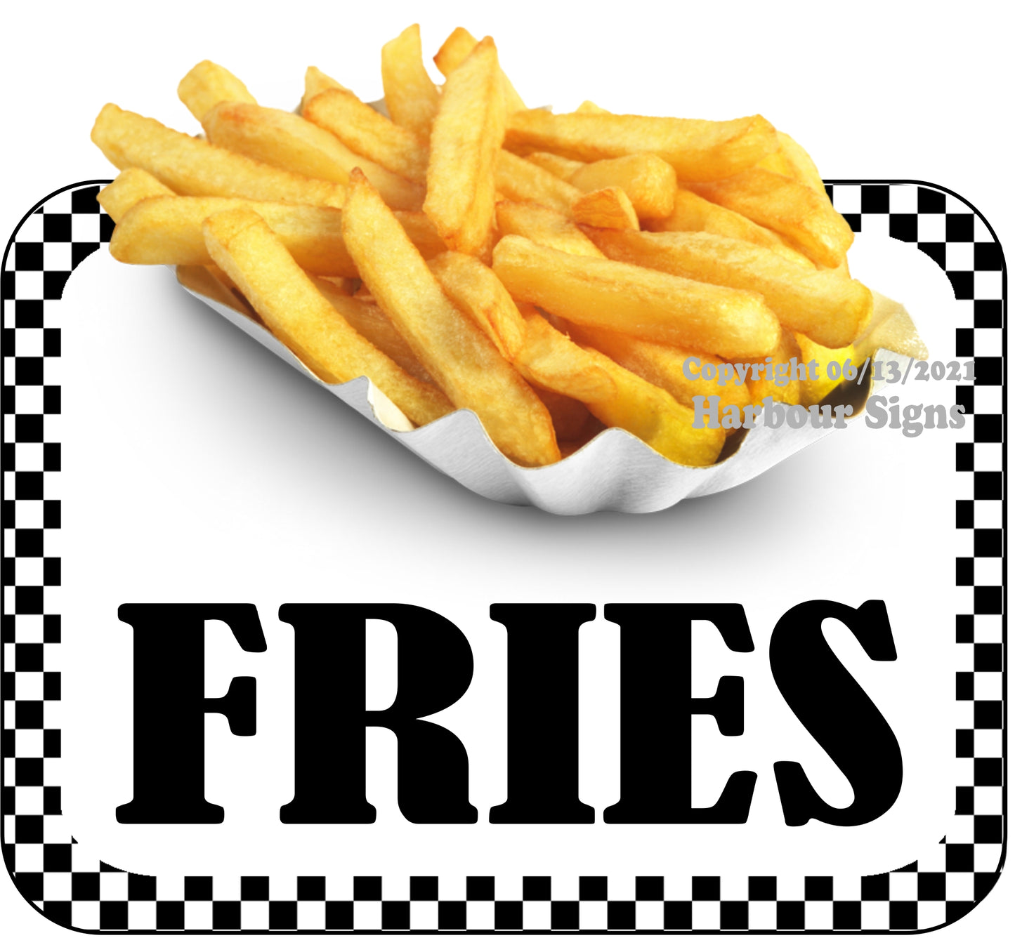 Fries Decal Food Truck Concession Vinyl Sticker bw