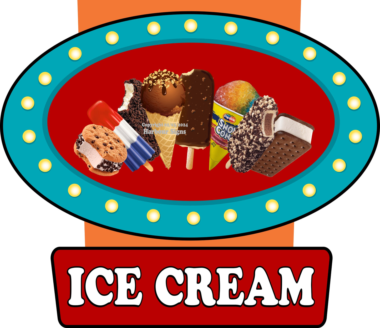 Ice Cream Decals Food Truck Concession Vinyl Sticker v