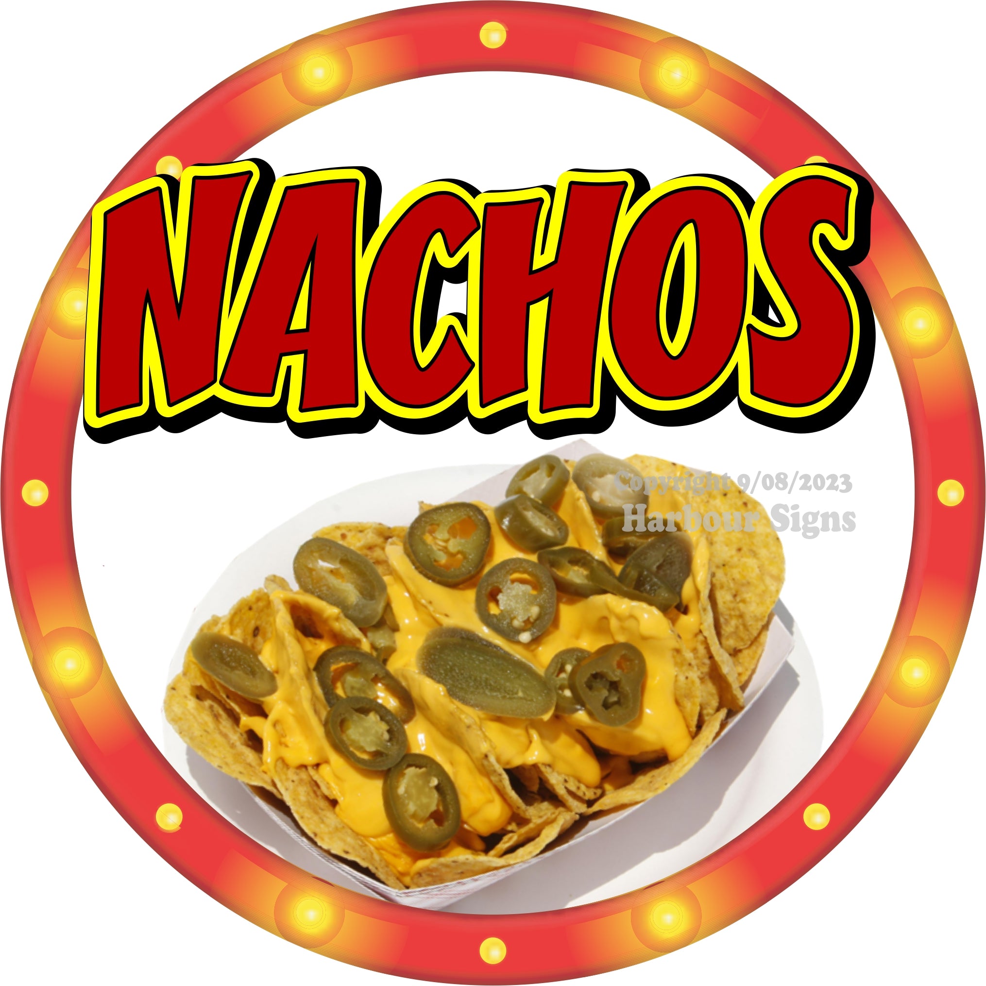 Nachos Decal Food Truck Concession Vinyl Sticker C2 Harbour Signs