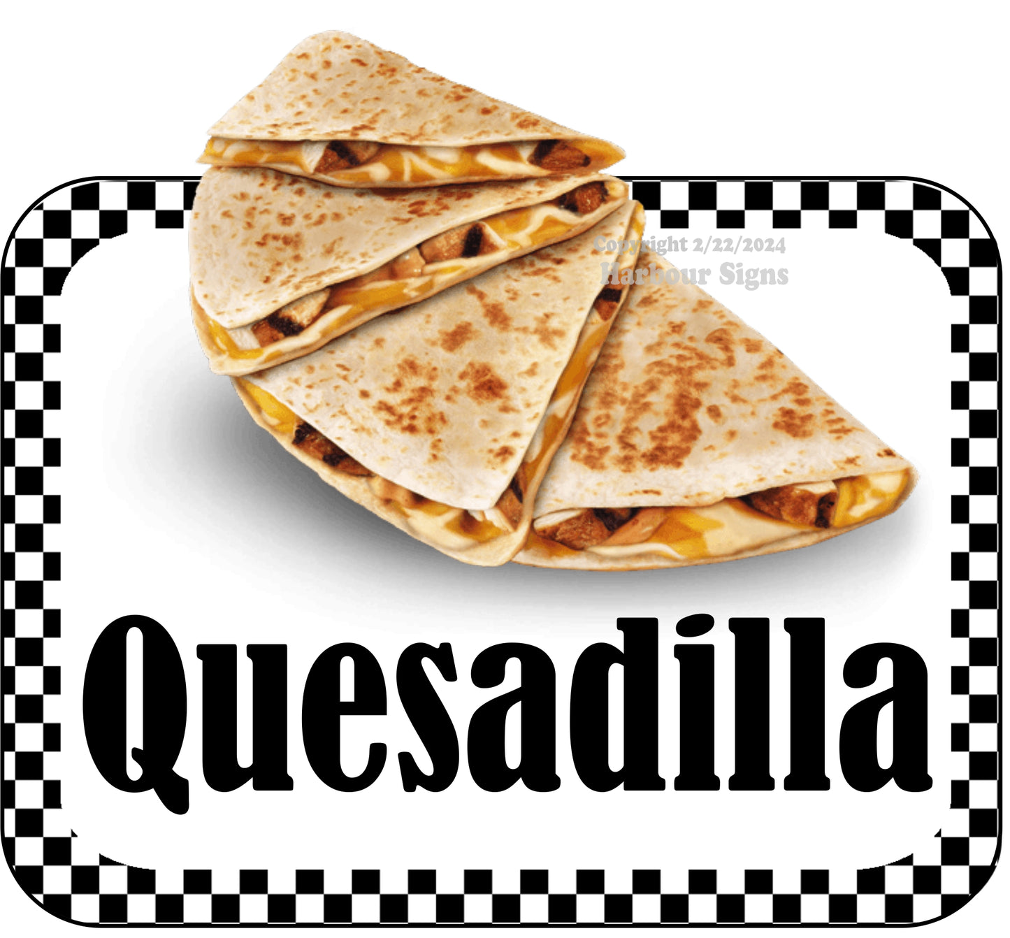 Quesadilla Decal Food Truck Concession Vinyl Sticker bw