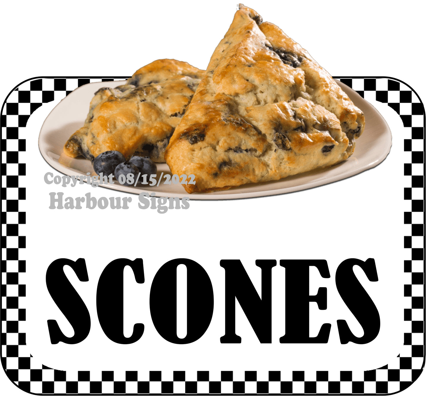 Scones Decal Pastry Food Truck Concession Vinyl Sticker bw