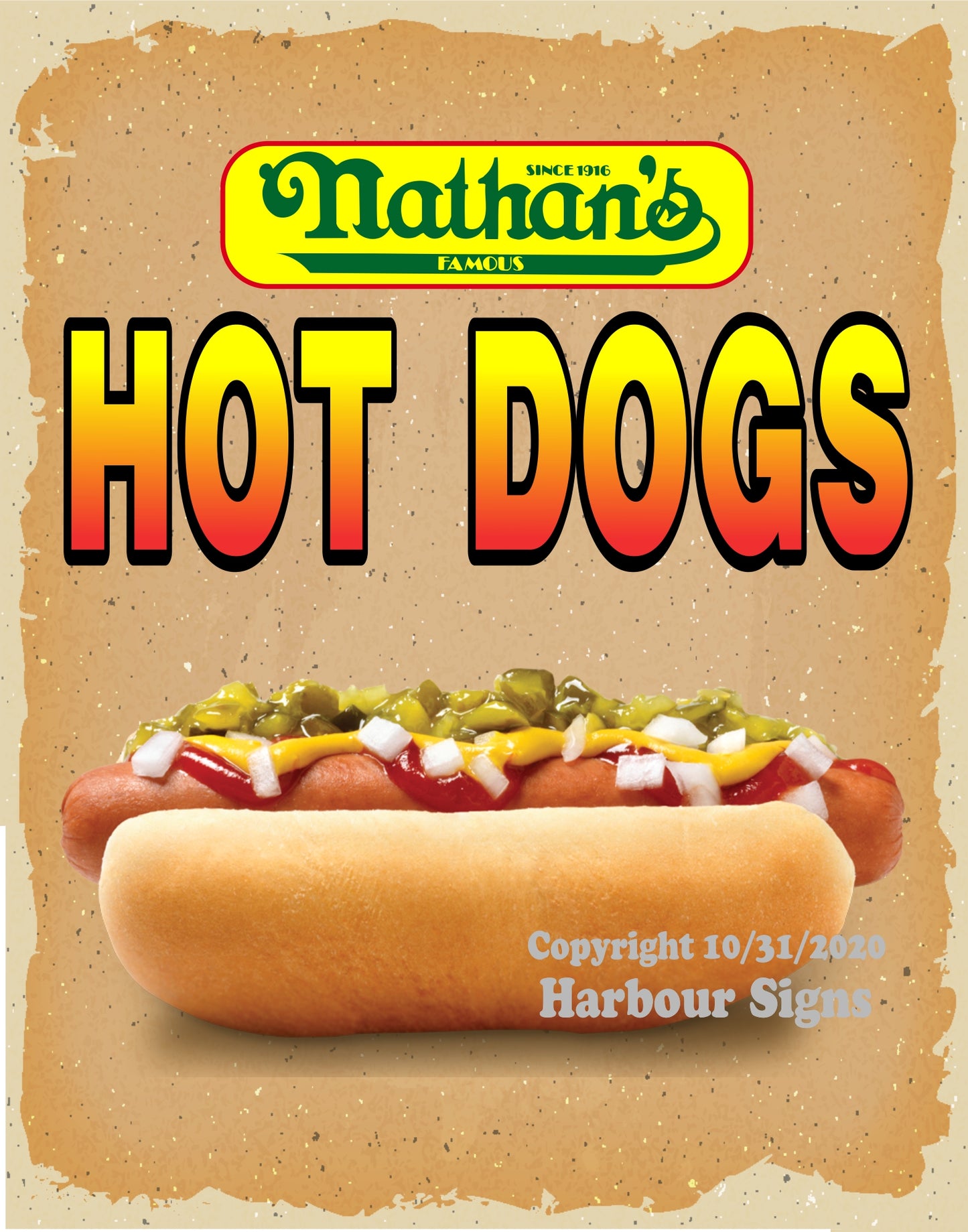 Hot Dogs Nathan's Decal Food Truck Concession Vinyl Sticker v