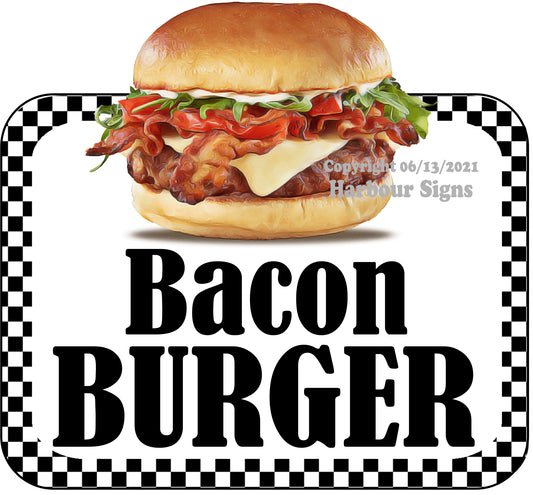 Bacon Burger Decal Food Truck Concession Vinyl Sticker v