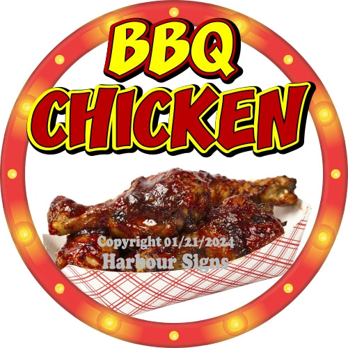 BBQ Chicken Decal Food Truck Concession Vinyl Sticker c2