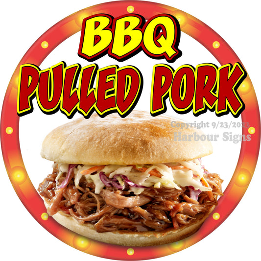 BBQ Pulled Pork Decal Food Truck Concession Vinyl Sticker sc