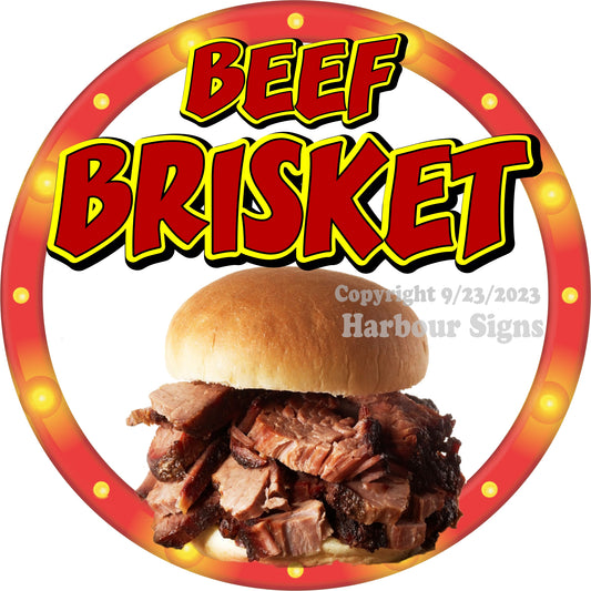 Beef Brisket Decal Food Truck Concession Vinyl Sticker c2