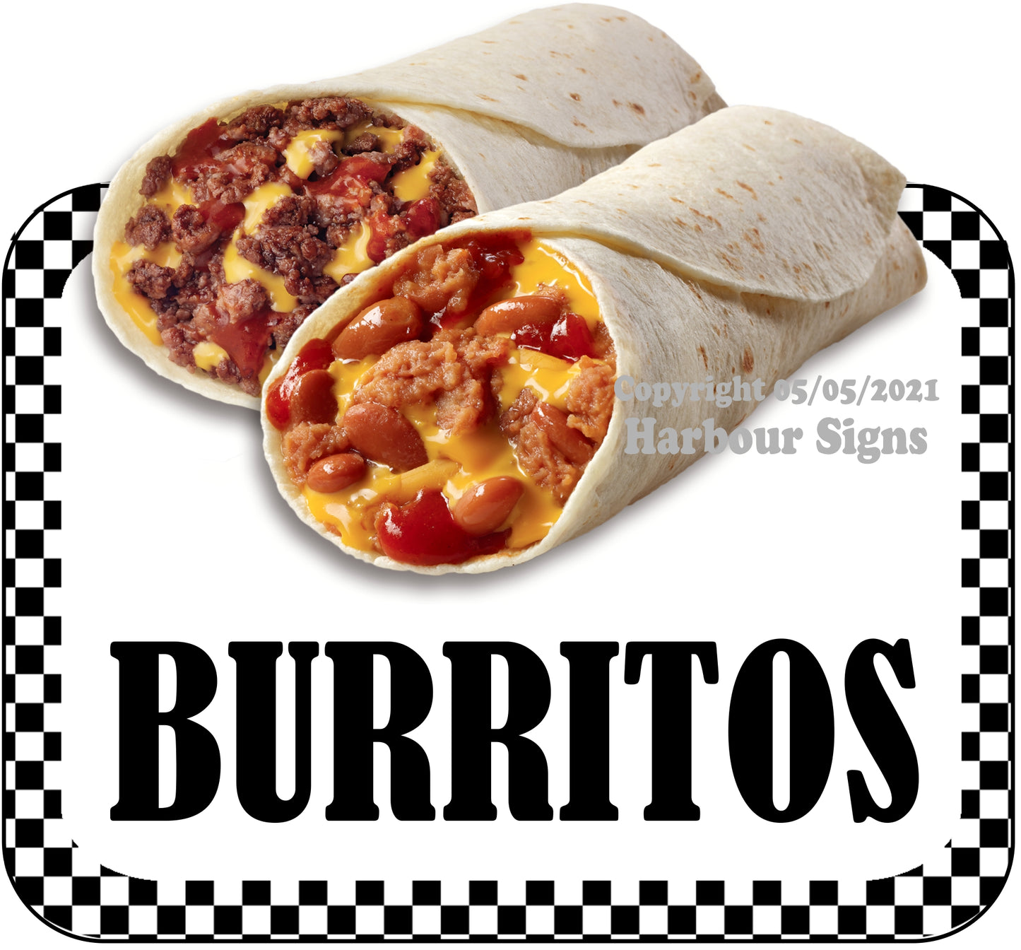 Burritos Decal Food Truck Concession Vinyl Sticker bw