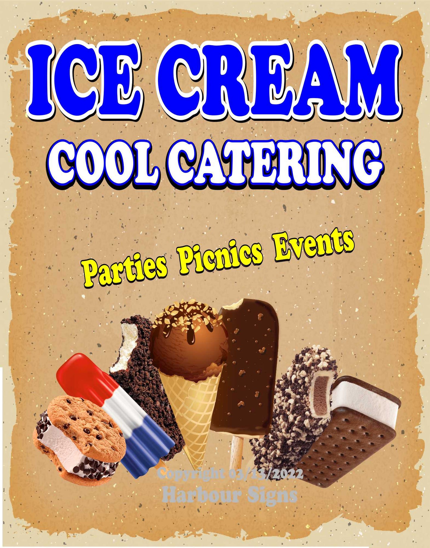 Ice cream Catering Decal Food Truck Concession Vinyl Sticker v