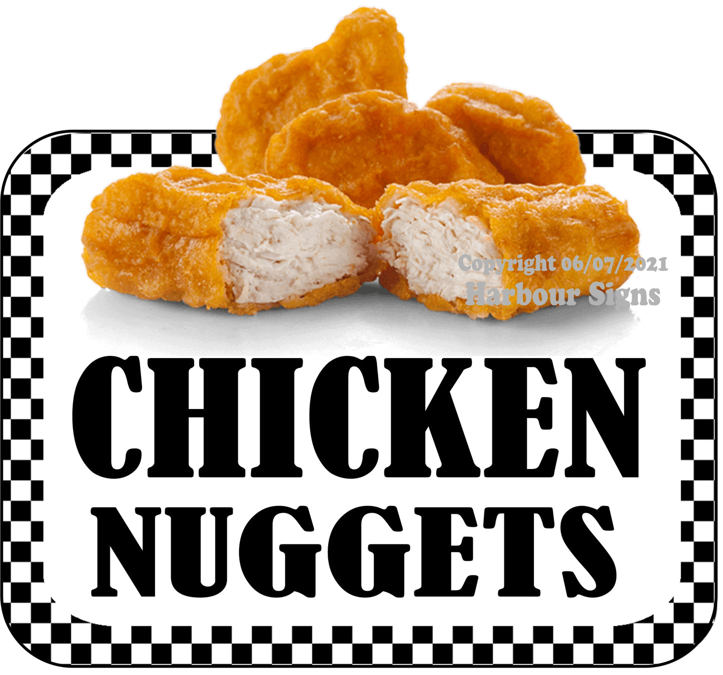 Chicken Nuggets Decal Food Truck Concession Vinyl Sticker bw