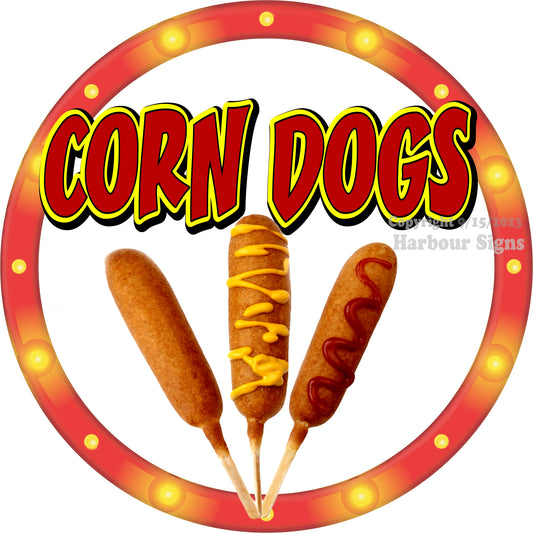 Corn Dogs Decal Food Truck Concession Vinyl Sticker c2