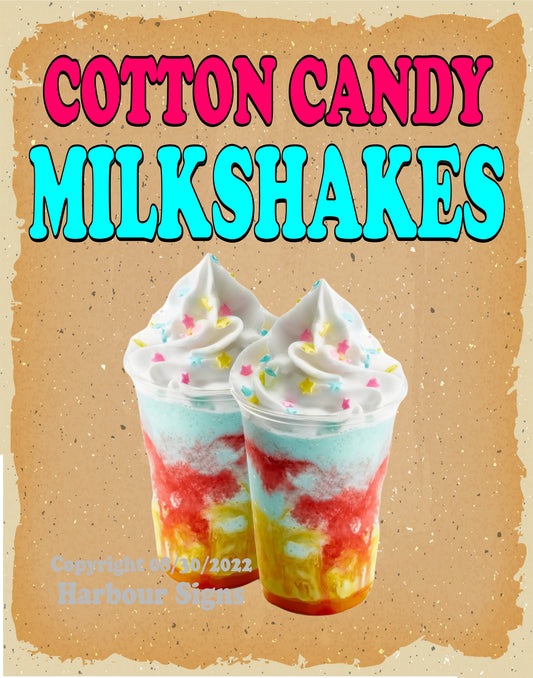Cotton Candy Milkshakes Decal Food Truck Concession Vinyl Sticker v