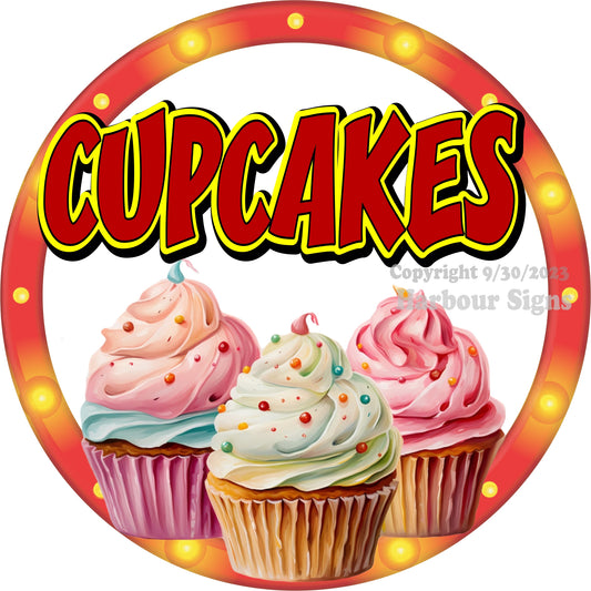Cupcakes Decal Food Truck Concession Vinyl Sticker c2