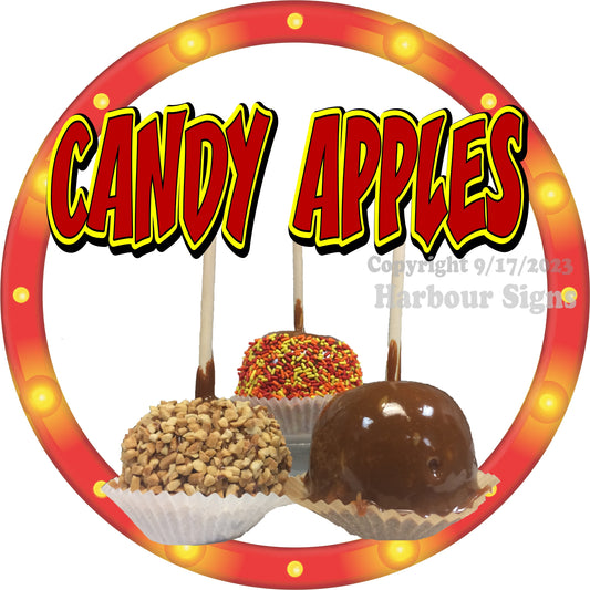 Candy Apples Decal Food Truck Concession Vinyl Sticker c2