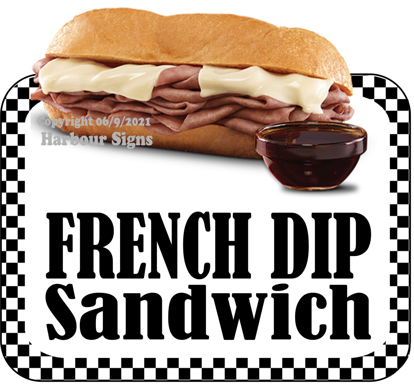 French Dip Sandwich Decal Food Truck Concession Vinyl Sticker v