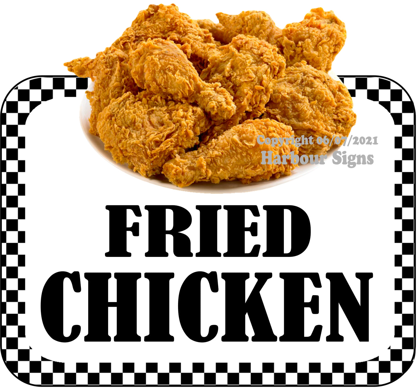 Fried Chicken Decal Food Truck Concession Vinyl Sticker bw – Harbour ...