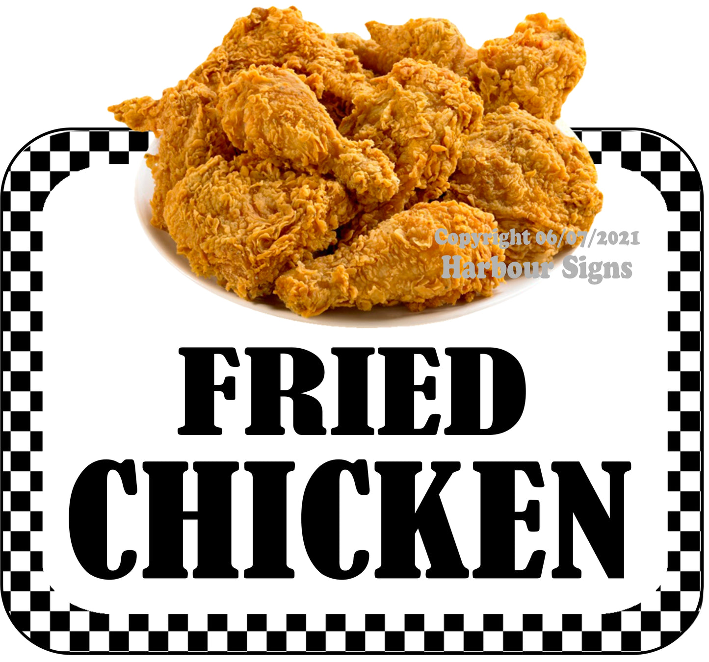 Fried Chicken Decal Food Truck Concession Vinyl Sticker bw