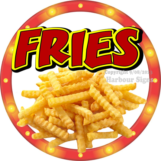 Fries Decal Food Truck Concession Vinyl Sticker c2