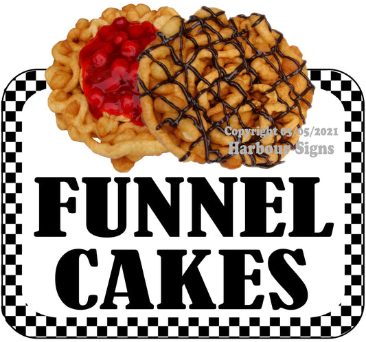 Funnel Cakes Decal Food Truck Concession Vinyl Sticker bw