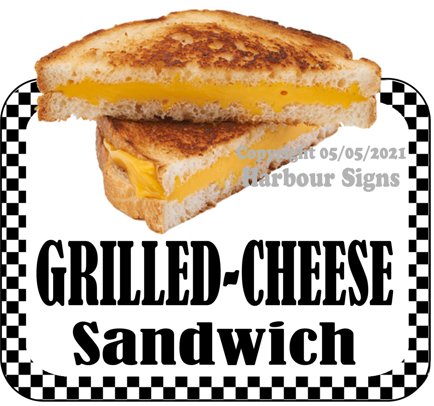 Grilled Cheese Sandwich Decal Food Truck Concession Vinyl Sticker bw