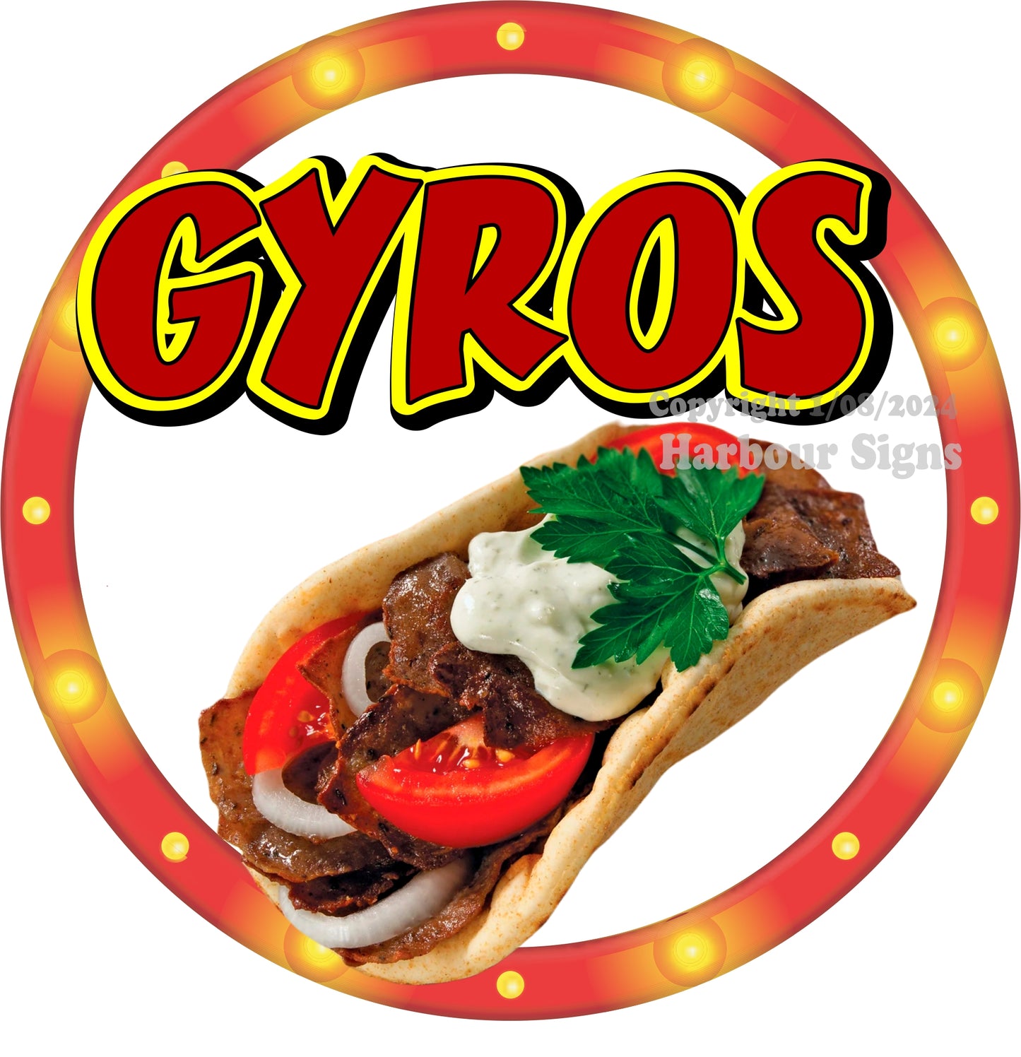 Gyros Decal Food Truck Concession Vinyl Sticker c2