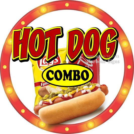 Hot Dog Combo Decal Food Truck Concession Vinyl Sticker c2