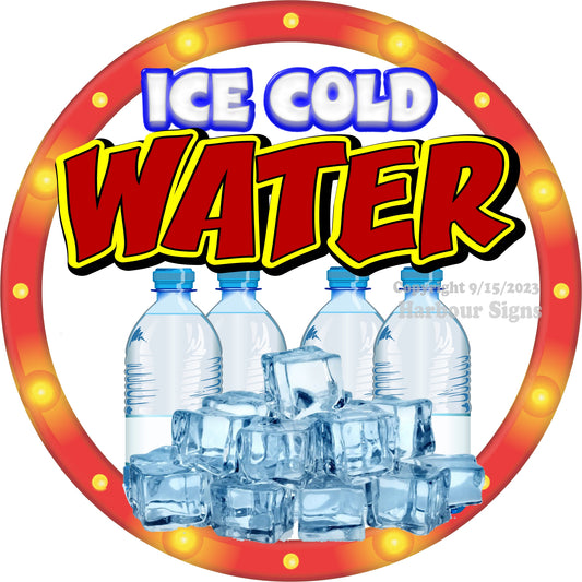 Ice Cold Water Decal Food Truck Concession Vinyl Sticker c2