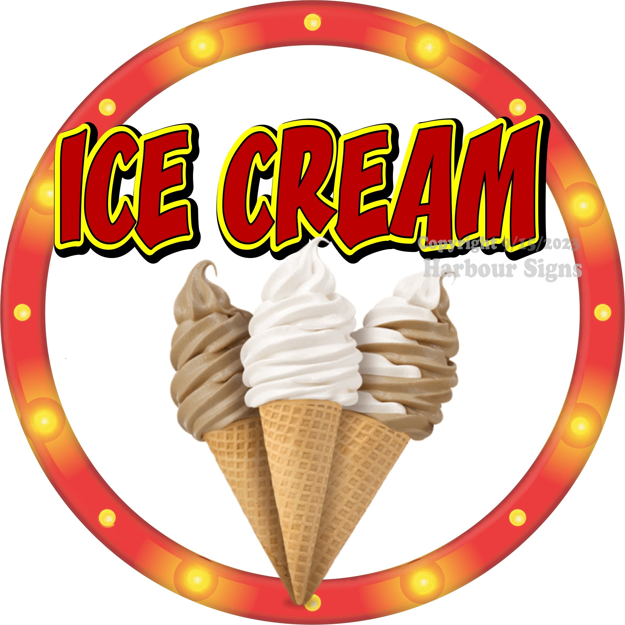 Ice Cream Decal Food Truck Concession Vinyl Sticker c2 – Harbour Signs ...