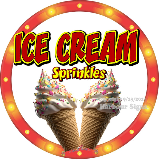 Ice Cream Sprinkles Decal Food Truck Concession Vinyl Sticker c2