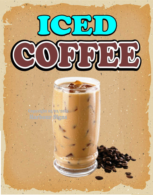 Ice Coffee Decal Food Truck Concession Vinyl Sticker v