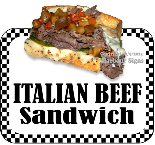 Italian Beef Sandwich Decal Food Truck Concession Vinyl Sticker v