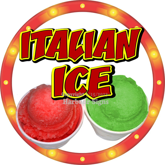 Italian Ice Decal Food Truck Concession Vinyl Sticker c2
