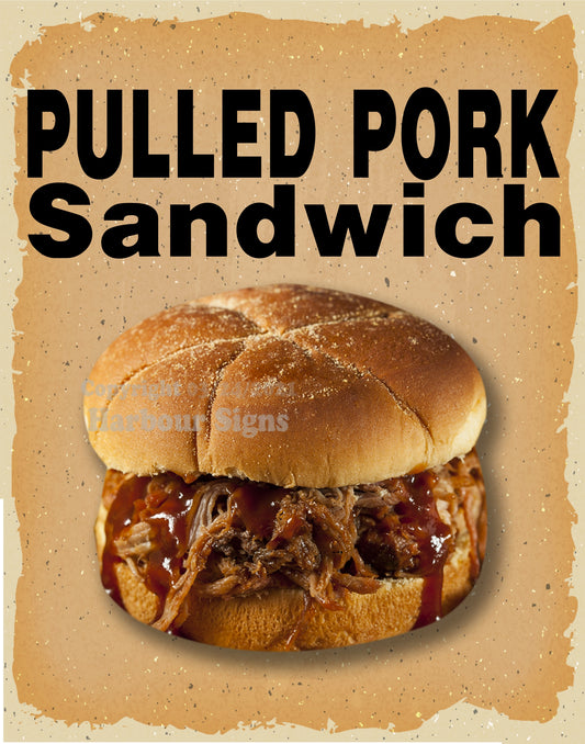 Pulled Pork Sandwich Decal Food Truck Concession Vinyl Sticker v