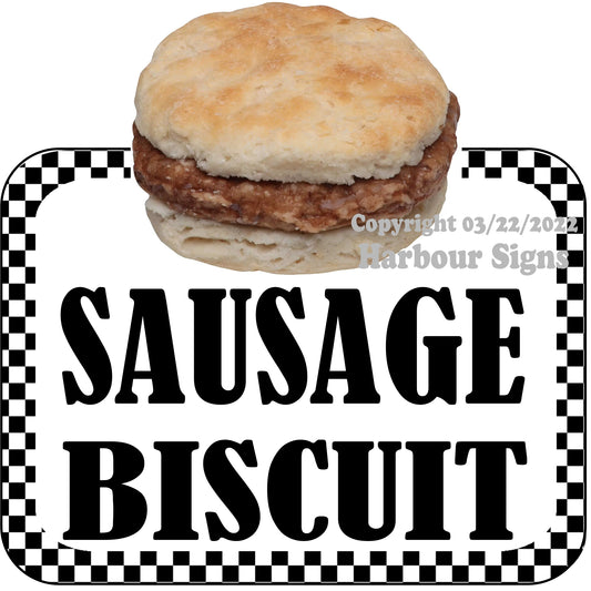 Sausage Biscuit Decal Food Truck Concession Vinyl Sticker v