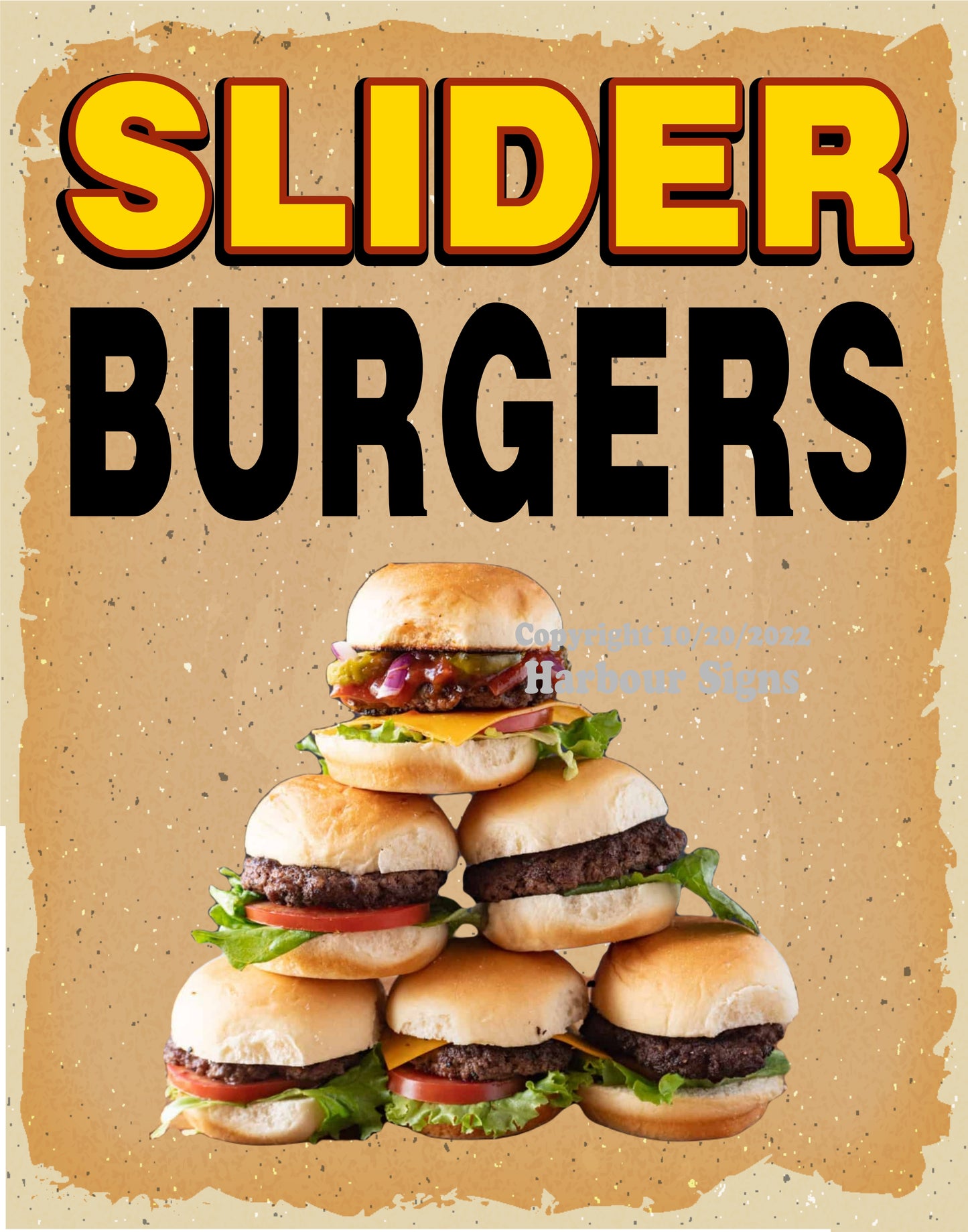 Slider Burgers Decal Food Truck Concession Vinyl Sticker v